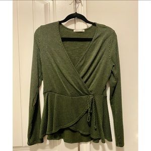 Black and green striped long sleeve